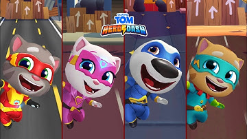 Talking Tom VS Talking Angela VS Talking Hank VS Talking Ginger - Tom Hero Dash Android iOS Gameplay