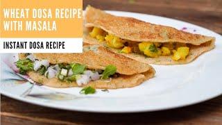 Wheat Dosa Recipe With Two Types of Masalas - Breakfast Recipes by Archana's Kitchen