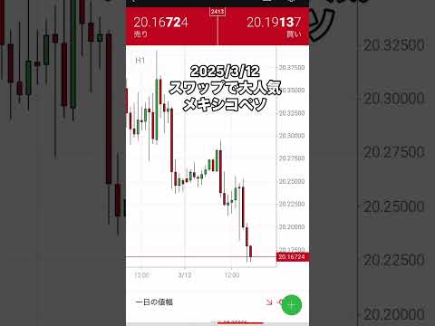 ドルメキシコペソ 2025/3/12 スワップ金利で大人気 FX USD/MXNチャート分析