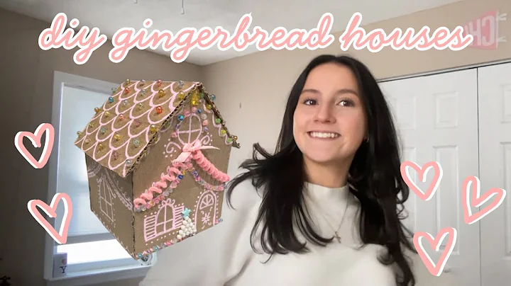 diy cardboard gingerbread houses prep 🍪💗 *girls craft night* | VLOGMAS DAY 14