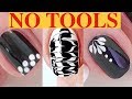 9 Easy Black and White Nail Designs without tools 💅  / Nail Art Compilation