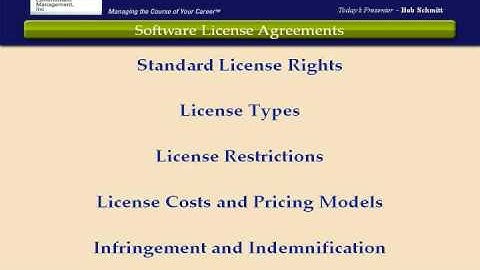 090713 Software License Rights, Types and Costs