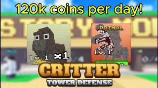 Best Method to Grind Coins in Critter TD SOLO!