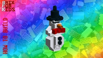 LEGO Instructions - How to build a LEGO Snowman - version 1 – 39 pcs. - 3D animation