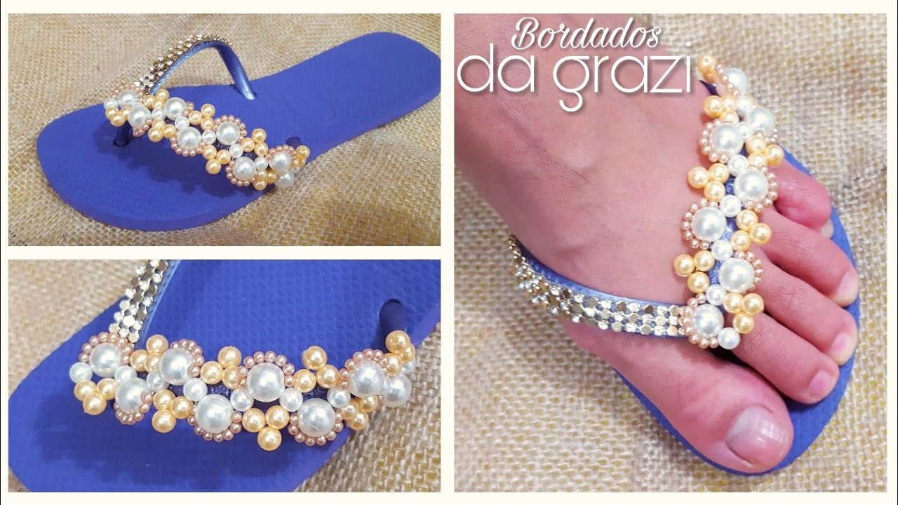 sandalia havaiana decorada