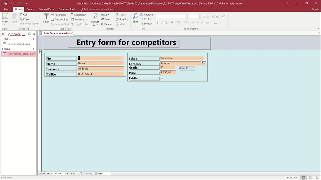 Changing a Text Box in MS Access Form - YouTube