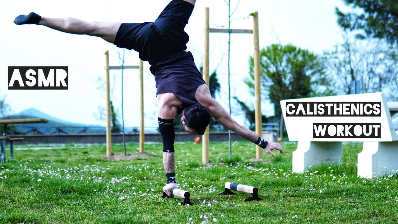 ASMR CALISTHENICS WORKOUT Planche, front lever, muscle ups & one arm