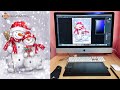 Рисуем новогоднюю открытку снеговики. Graphic tablet GAOMON M106K PRO - обзор графического планшета