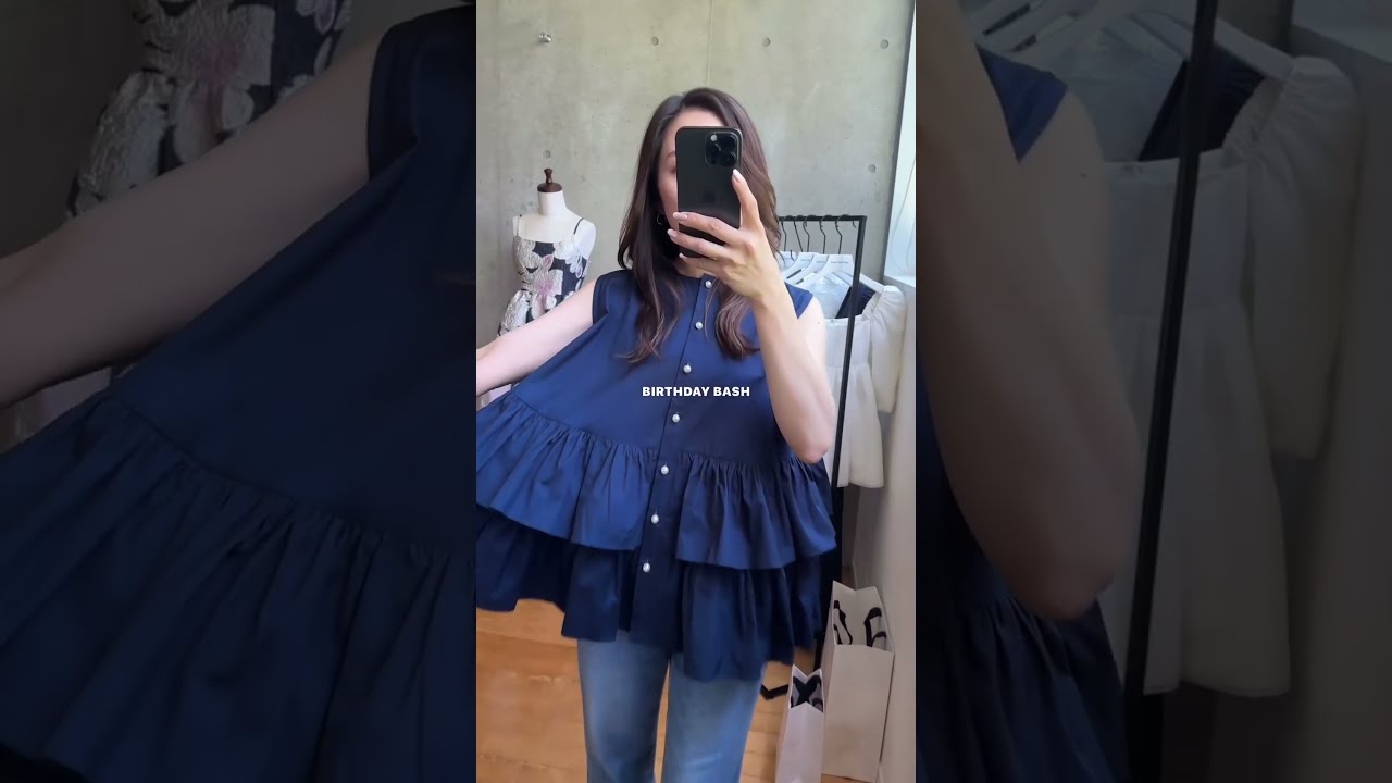 BIRTHDAY BASH♡TRIPLE FRILL NS DOT Birthday Bash Triple Frill Top バースデーバッシュJACQUARD