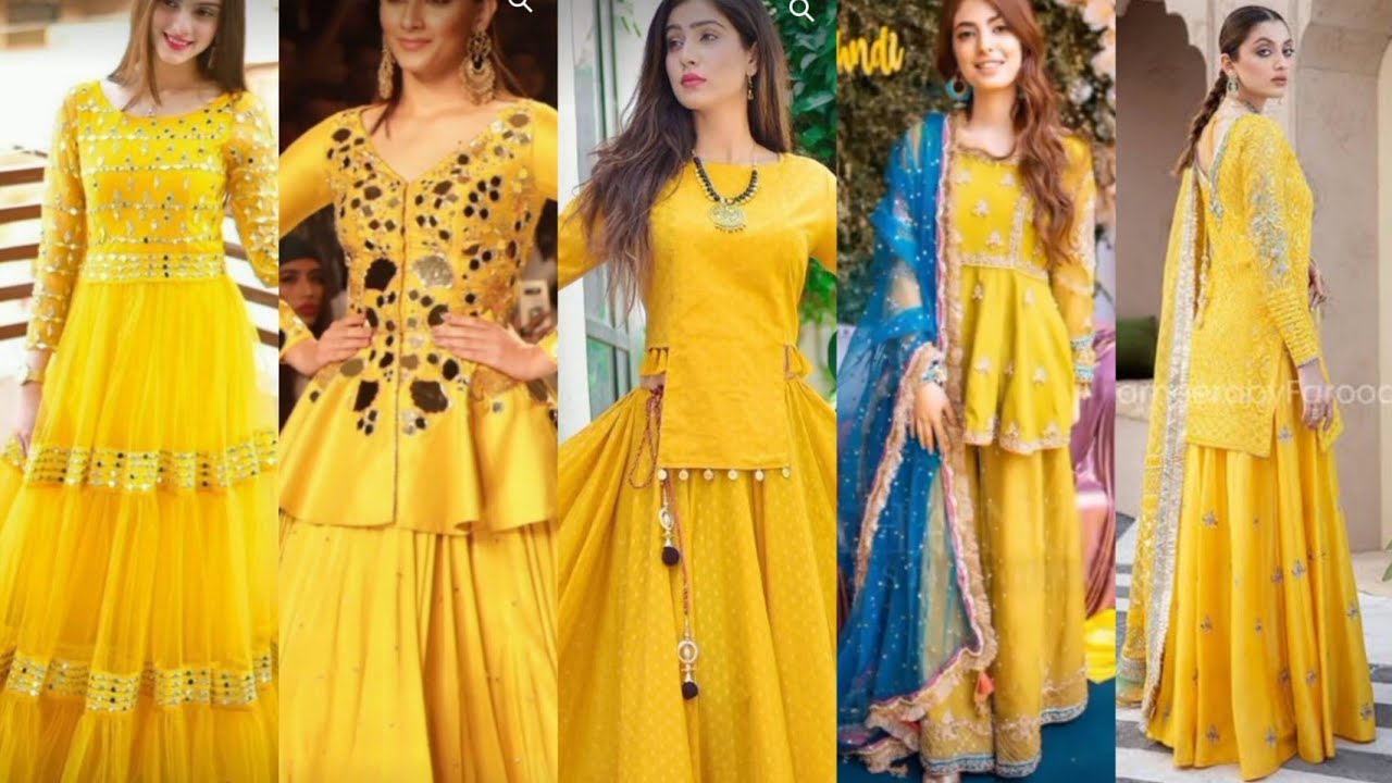 Yellow Dress Collections Mehndi dress Mayo dress ubtan dress
