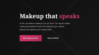 Luxury Makeup Studio Website using HTML, CSS &amp; JavaScript | Ink Makeup Studio Project Tutorial