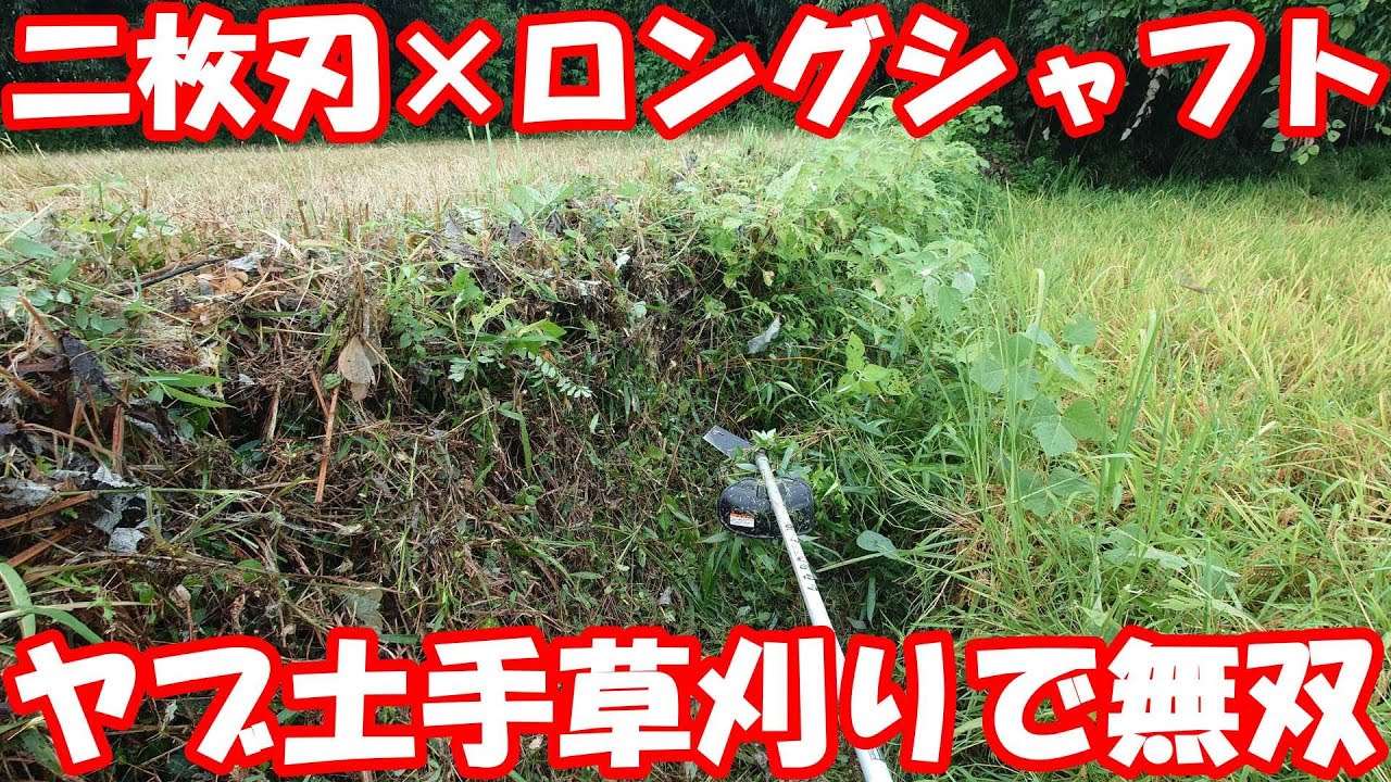 ロングシャフトに二枚刃の組み合わせが良い感じ。#mower #草刈り 