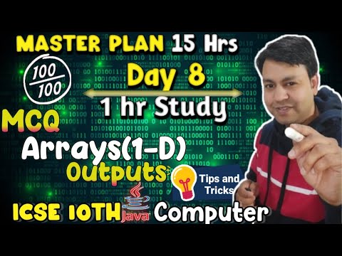 Master Plan Day 8 ICSE 10th Computer Exam Preparation of Array programs ...