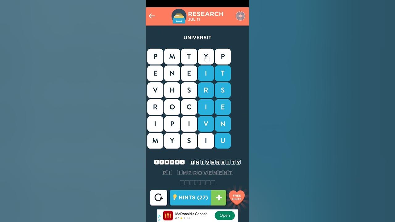 WordBrain 2 Daily July 11 Answers [RESEARCH] YouTube