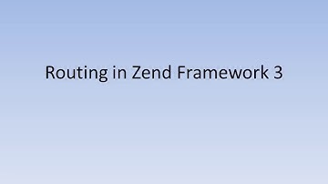 2 Routing in Zend Framework 3