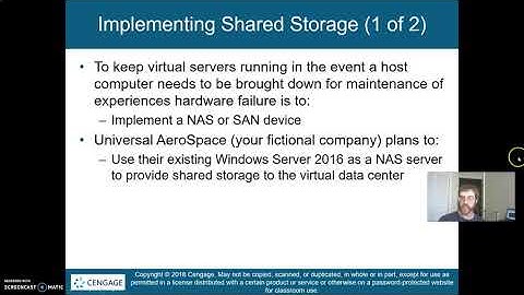 Virtualization Chapter 8: Shared Storage