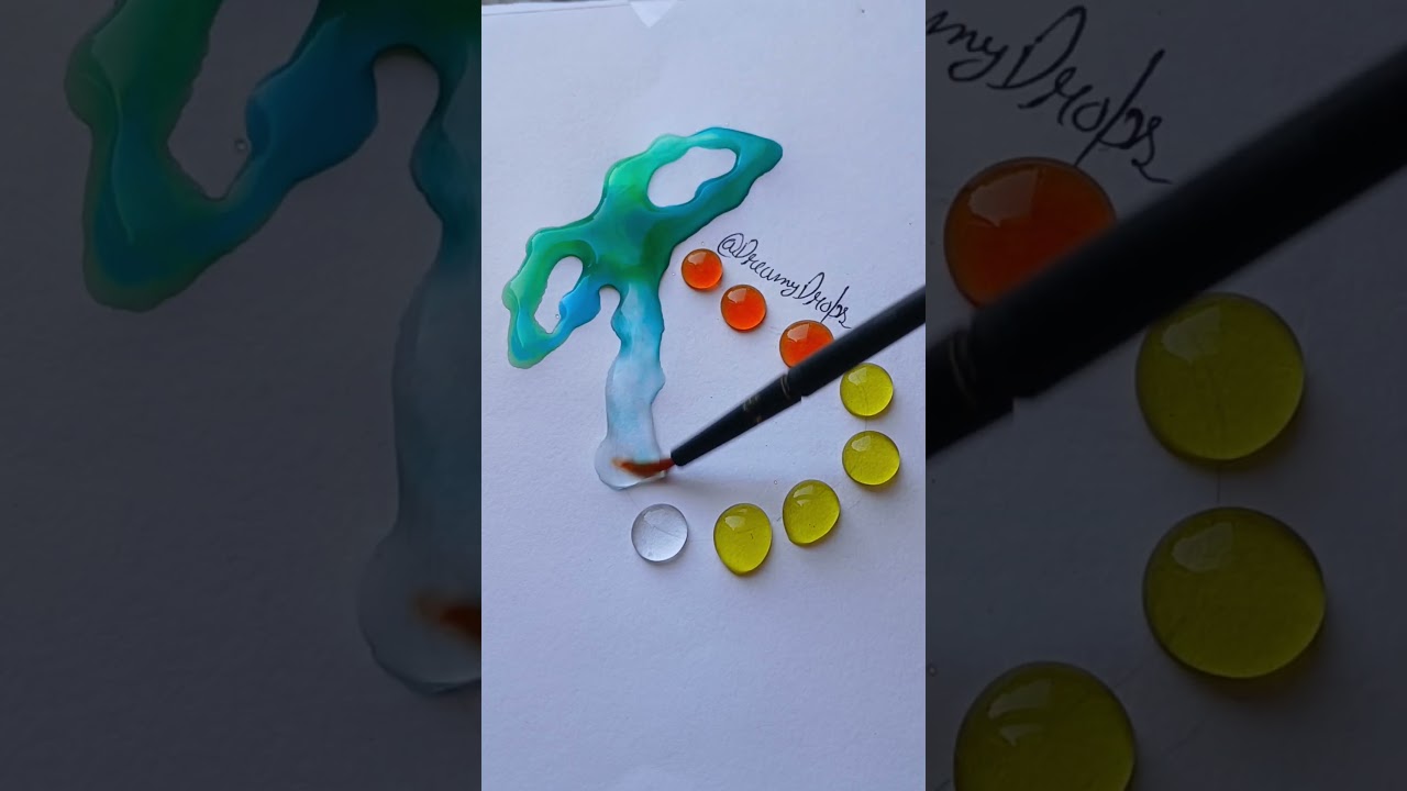 Pear drips soft and sweet, pastel colors meet 🍐💧  