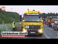 PFORZHEIM: A8 wegen Red-Bull-Flut gesperrt! Lastwagen verliert Fracht