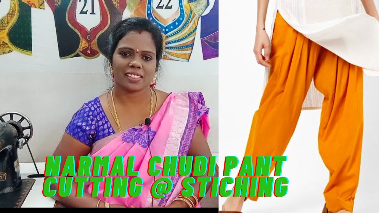 normal chudi pant cutting and stiching 