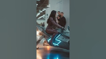 She’s Flying! Girl Rides a Futuristic Hoverbike! #drone #robot #futureflying #future