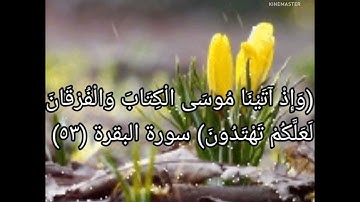 (وإذ آتينا موسى الكتاب و الفرقان لعلكم تهتدون)🌹قرآن كريم راحة نفسية 💖💕