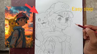 How to draw pokemon ll step by step ll outline for beginners 👻🤗 How to draw pokemon ll step by step ll outline for beginners 👻🤗