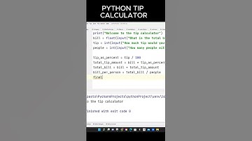 Python Programming tip calculator #shorts #code #programming #pythonprogramming #calculator