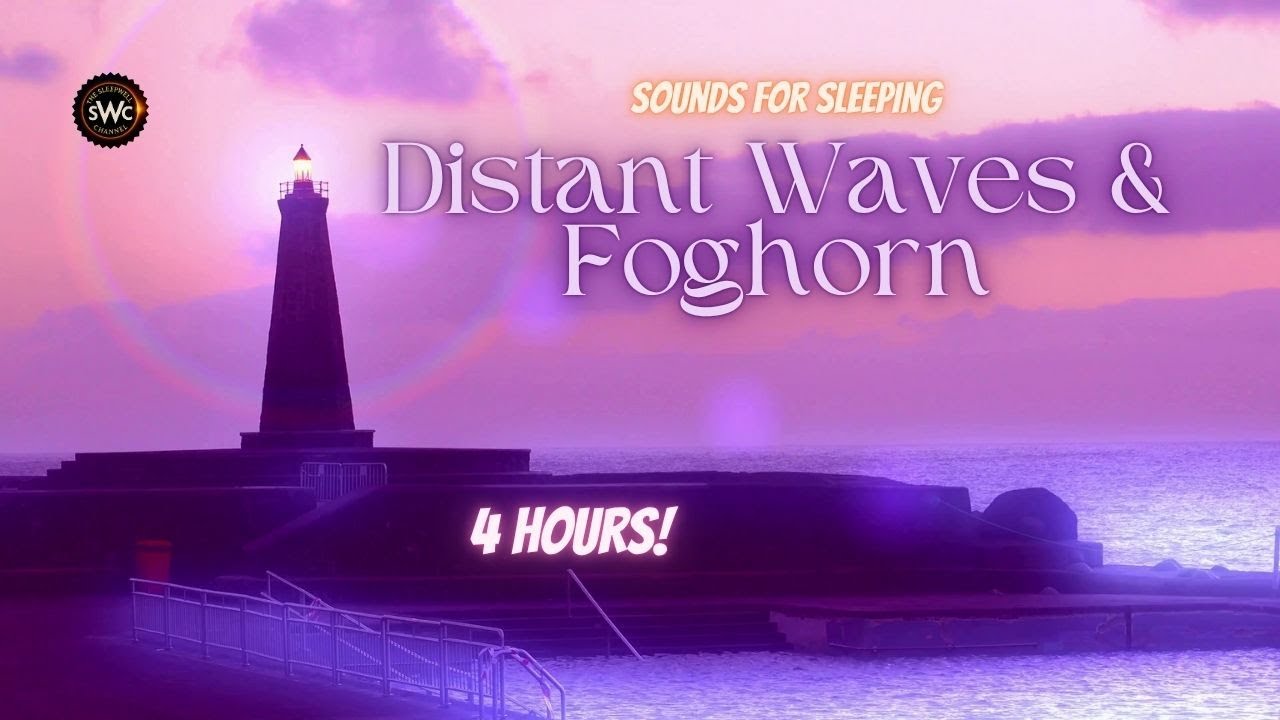 Distant Ocean Waves & Soothing Foghorn | Deep Sleep Sounds for Relaxation, Focus & Meditation