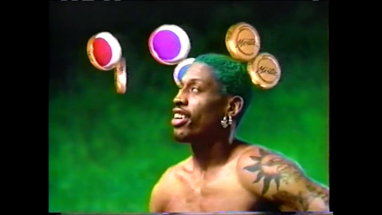 1996 Dennis Rodman Mistic Juice Commercial - Cap Hair Color Match