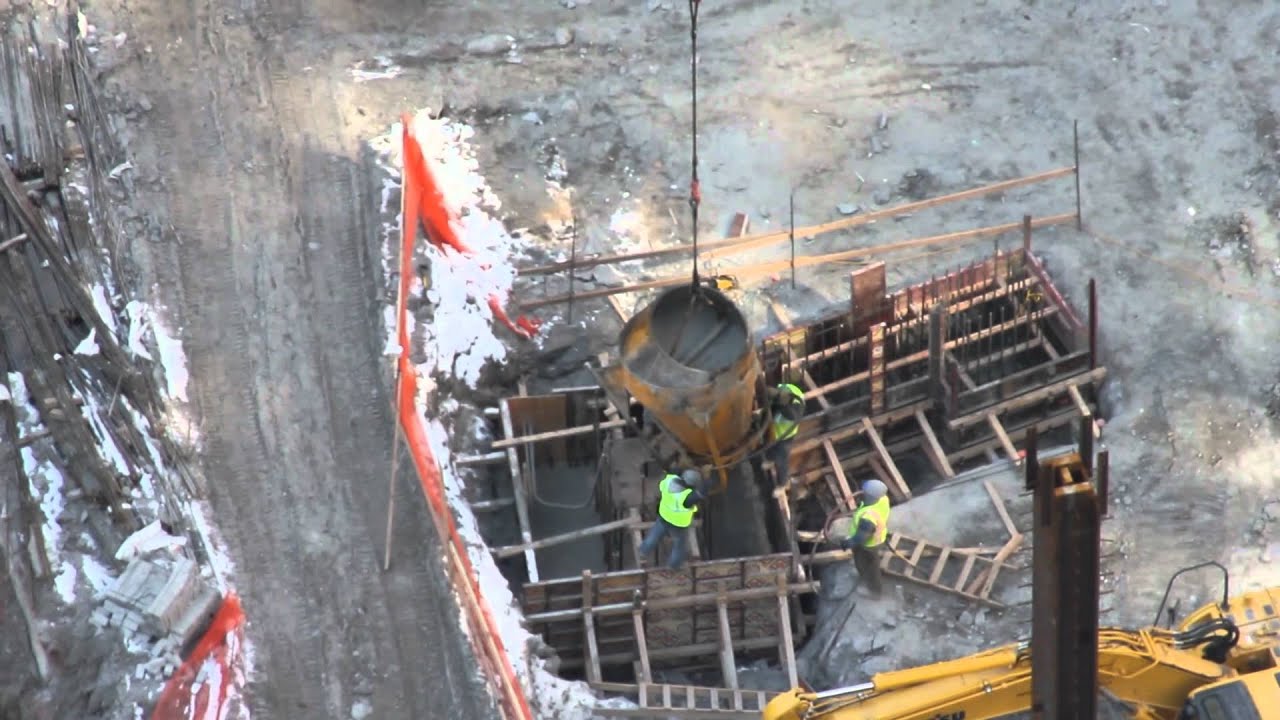 Pouring concrete at WTC Tower 2 - YouTube