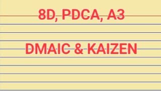 8D, PDCA, DMAIC, A3 and Kaizen methodology