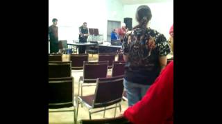 Ernie Machelle and hand drummers