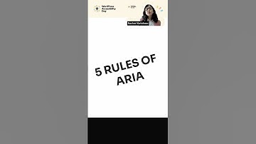 Five rules of #ARIA #wpad