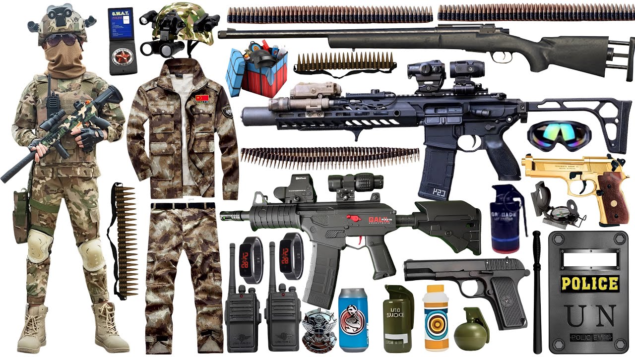 Unboxing Special Forces Weapon Toy Set, Galil Rifle,Fighter Jet,Transport Aircraft,Time Bomb, Dagger