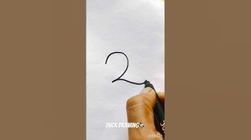 How to draw duck with number 2#drawing #numberdrawing #duck #oneminutechallenge #shorts