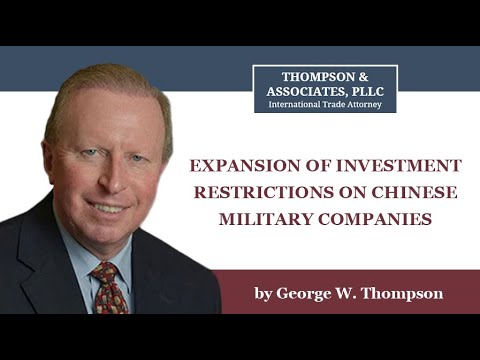 Expansion of Investment Restrictions on Chinese Military Companies