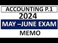 2024 MEMO ACCOUNTING P.1 MAY JUNE MEMO GRADE 12 MEMO 2024 ACCOUNTING PAPER 1 THUNDEREDUC