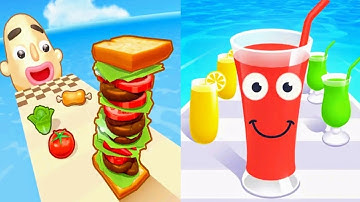 Who Wins: Sandwich Runner Vs Juice Run - All Levels SpeedRun Gameplay Walkthrough (Android iOS) Ep 2