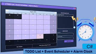 C# TODO List + Event Planner + Alarm Clock App using Lite DB ~ Task Minder screenshot 1