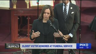 VP Harris attends funeral of oldest victim in Buffalo shooting