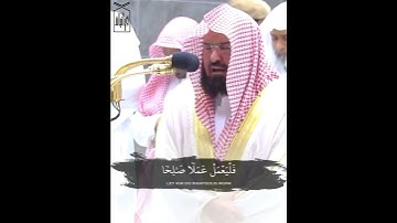 ﴿قُل إِنَّما أَنا بَشَرٌ مِثلُكُم يوحى إِلَي﴾ آخر سورة الكهف للشيخ عبدالرحمن السديس 🤍.