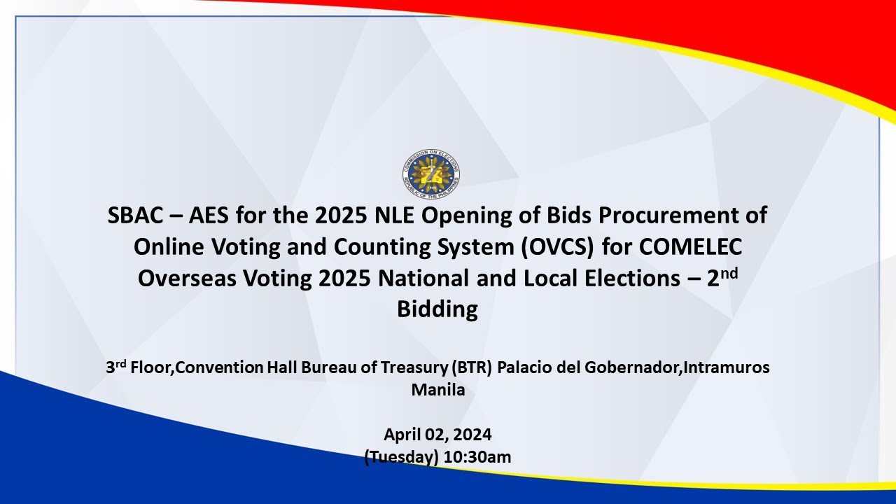 SBACAES for the 2025 NLE Opening of Bids YouTube