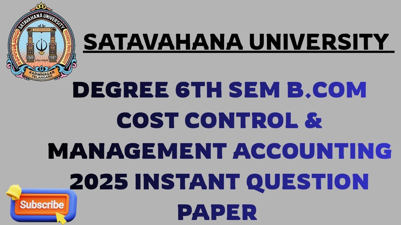 6th sem B.com instant 2025 cost control & Management accounting ...