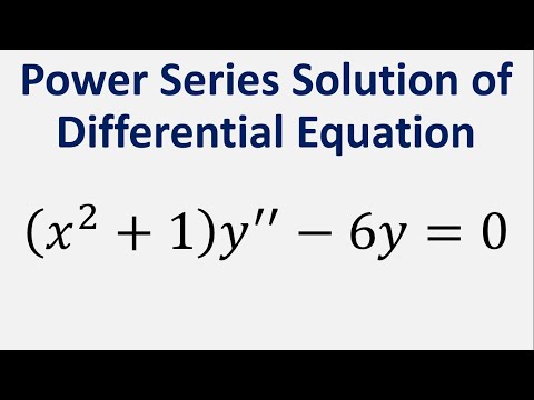 Power Series Solution Of Differential Equation X 2 1 Y 6y 0 Youtube