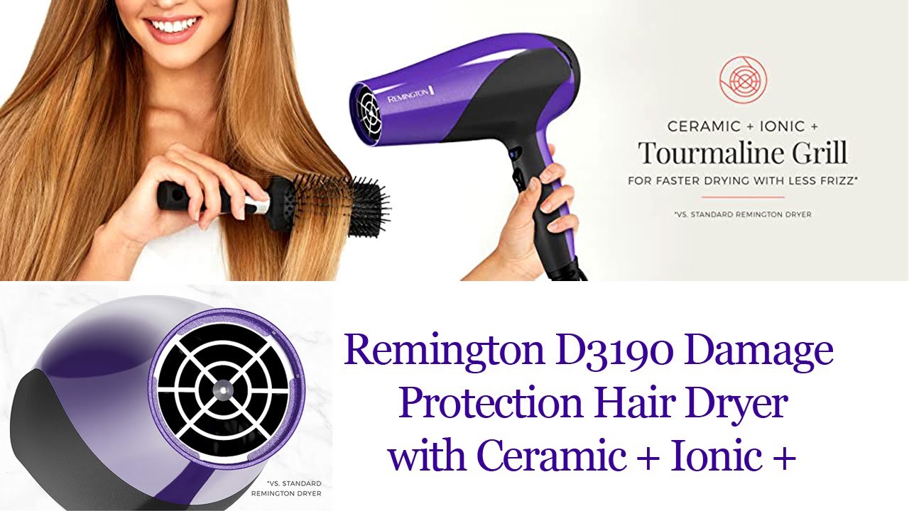 Remington D3190D Damage Protection Hair Dryer with Ceramic + Ionic + Tourmaline Technology, Purple - wide 5