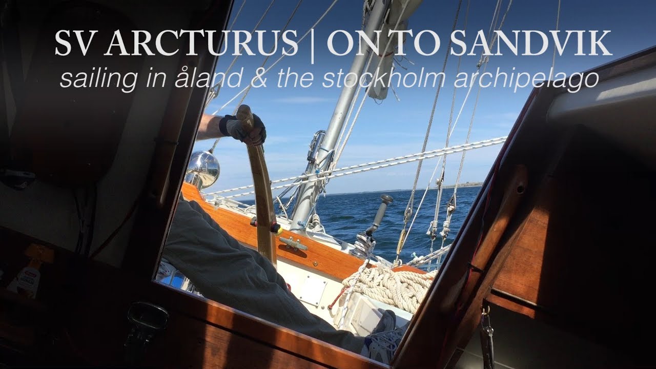 Sailing to the harbor of Sandvik in the Åland Islands on Sailing Vessel Arcturus