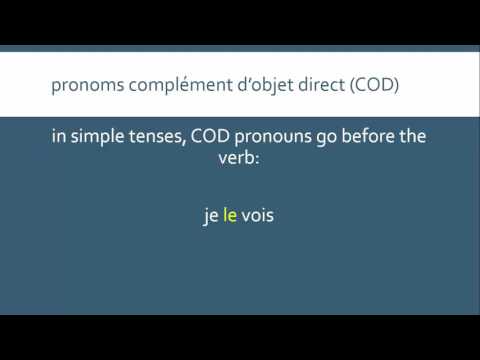 French Direct Object Pronouns | les pronoms COD