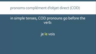 French Direct Object Pronouns | les pronoms COD