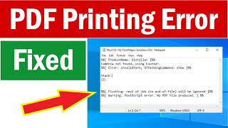 How To Fix  PDF Printing Error %%[ ProductName: Distiller ]%% Cambria not found |Print Notepad Error screenshot 1