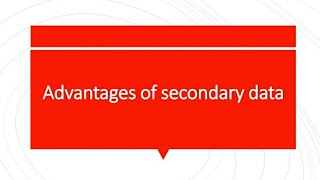 Advantages of Secondary Data #techniques #datacollection #researchtools
